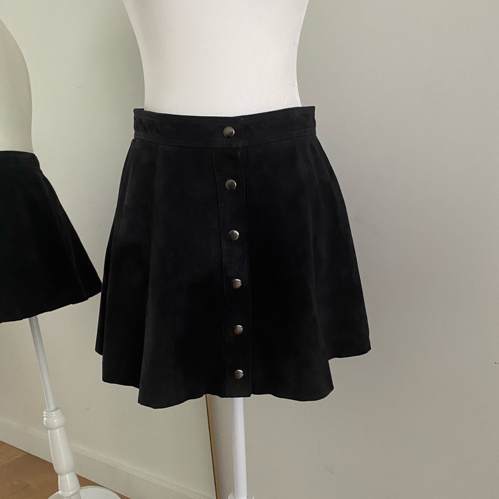 Bagatelle Suede Button Front Skirt